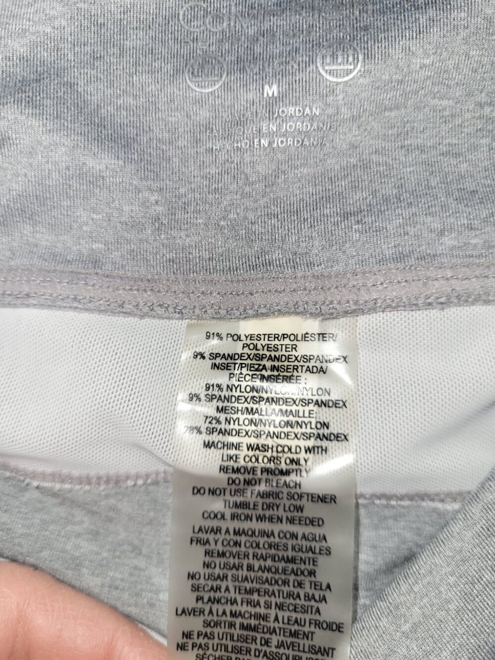 Calvin Klein Performance Moisture-Wicking Colorblock Leggings - Grey/Tan/White - Picture 4 of 14